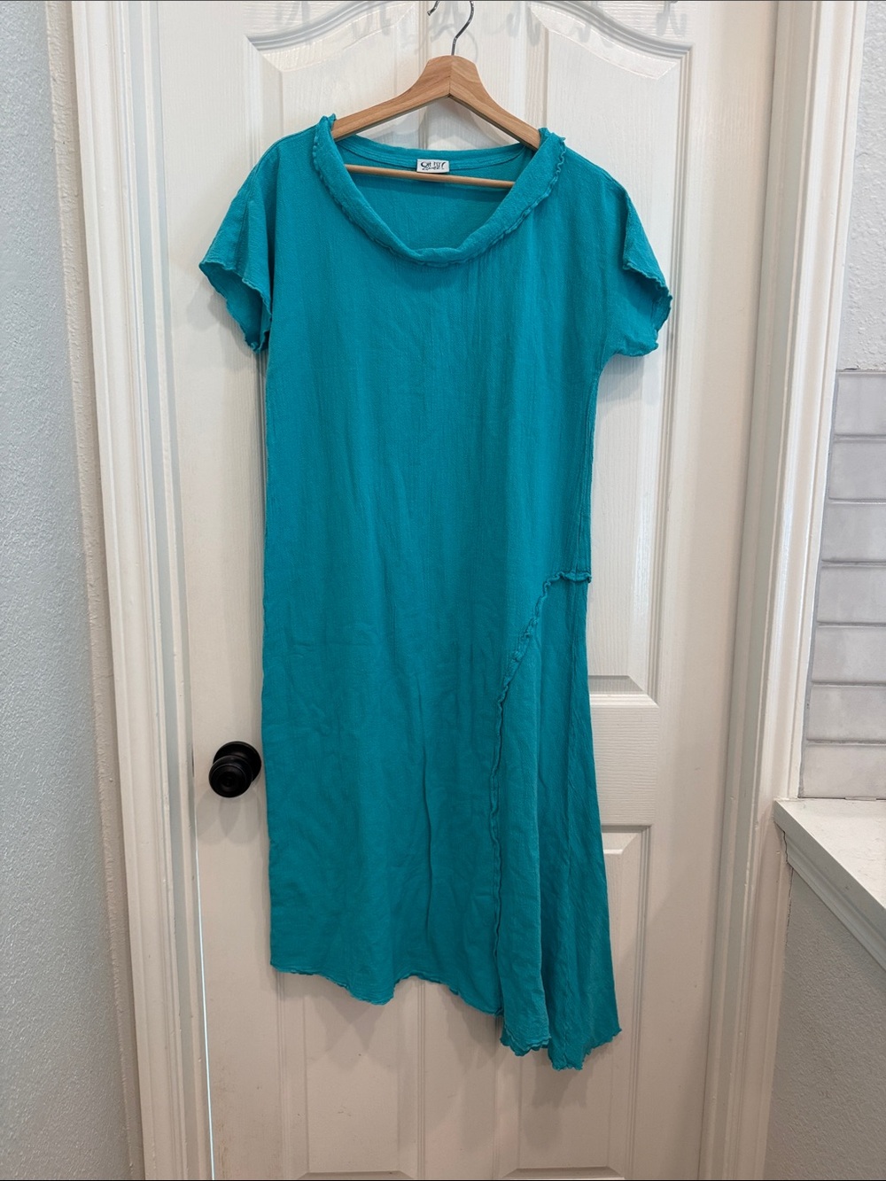 Oh my Gauze Asymmetrical hem midi dress cotton gauze